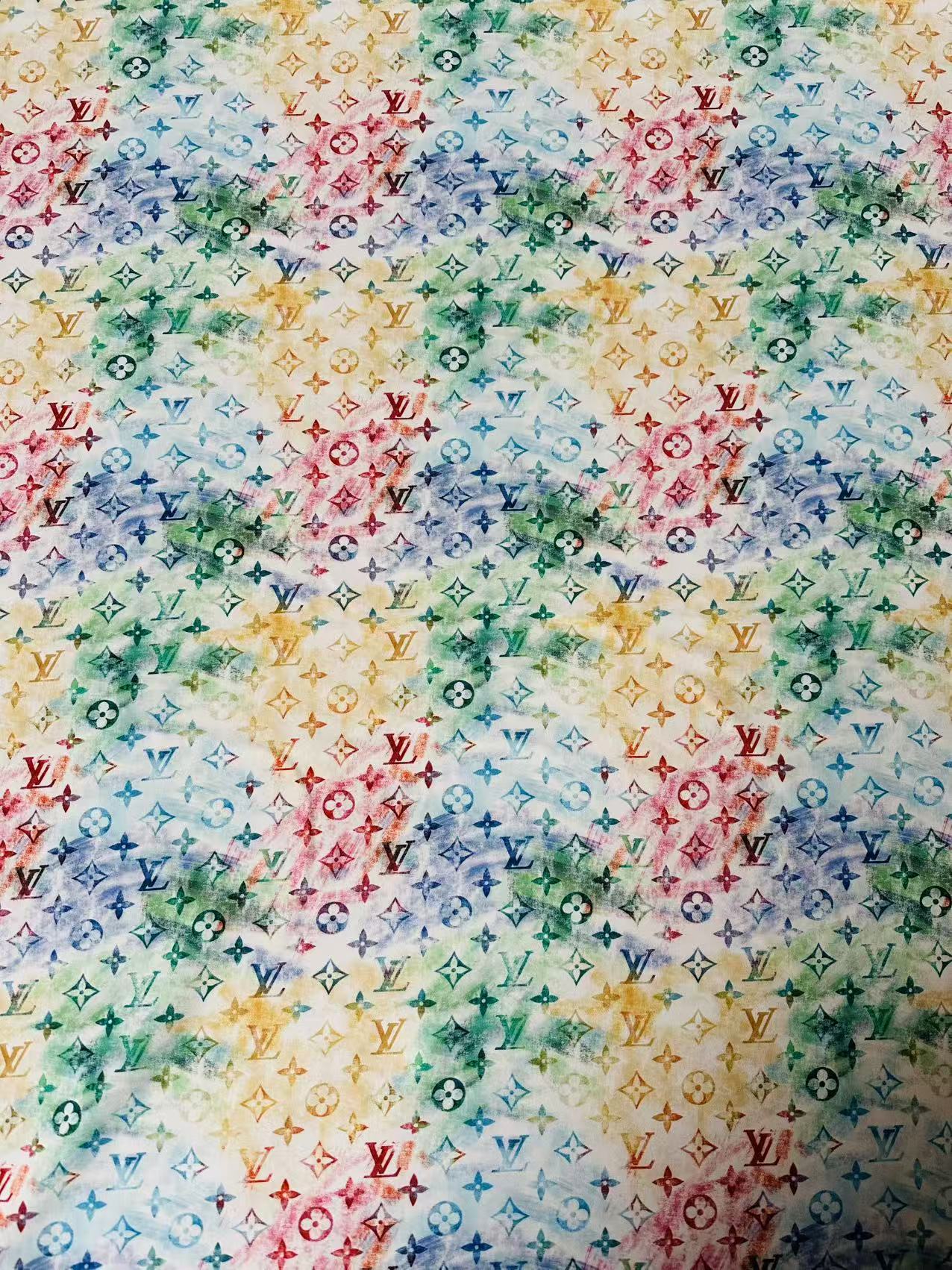 Craft Colorful Crayon LV Cotton With Polyester Cloth Fabric For DIY Handicraft Apparel