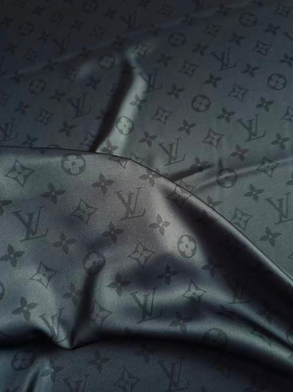 Craft LV Black Silk Printing Cloth Fabric For Handmade Handicraft Goods By Yard