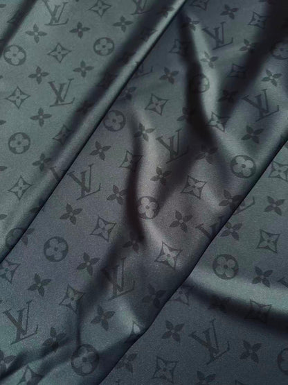 Craft LV Black Silk Printing Cloth Fabric For Handmade Handicraft Goods By Yard