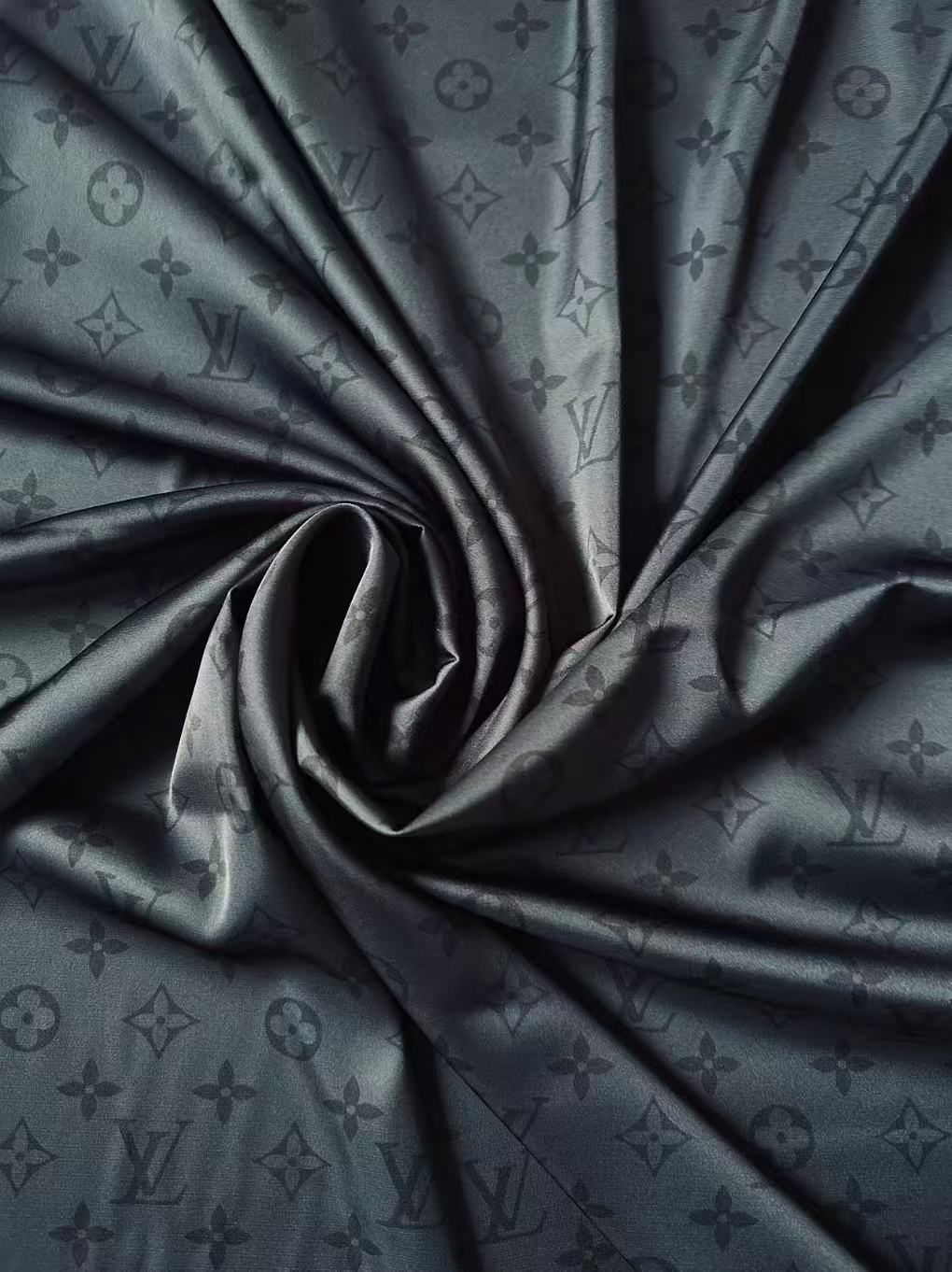 Craft LV Black Silk Printing Cloth Fabric For Handmade Handicraft Goods By Yard