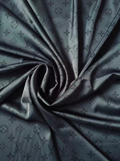 Craft LV Black Silk Printing Cloth Fabric For Handmade Handicraft Goods By Yard