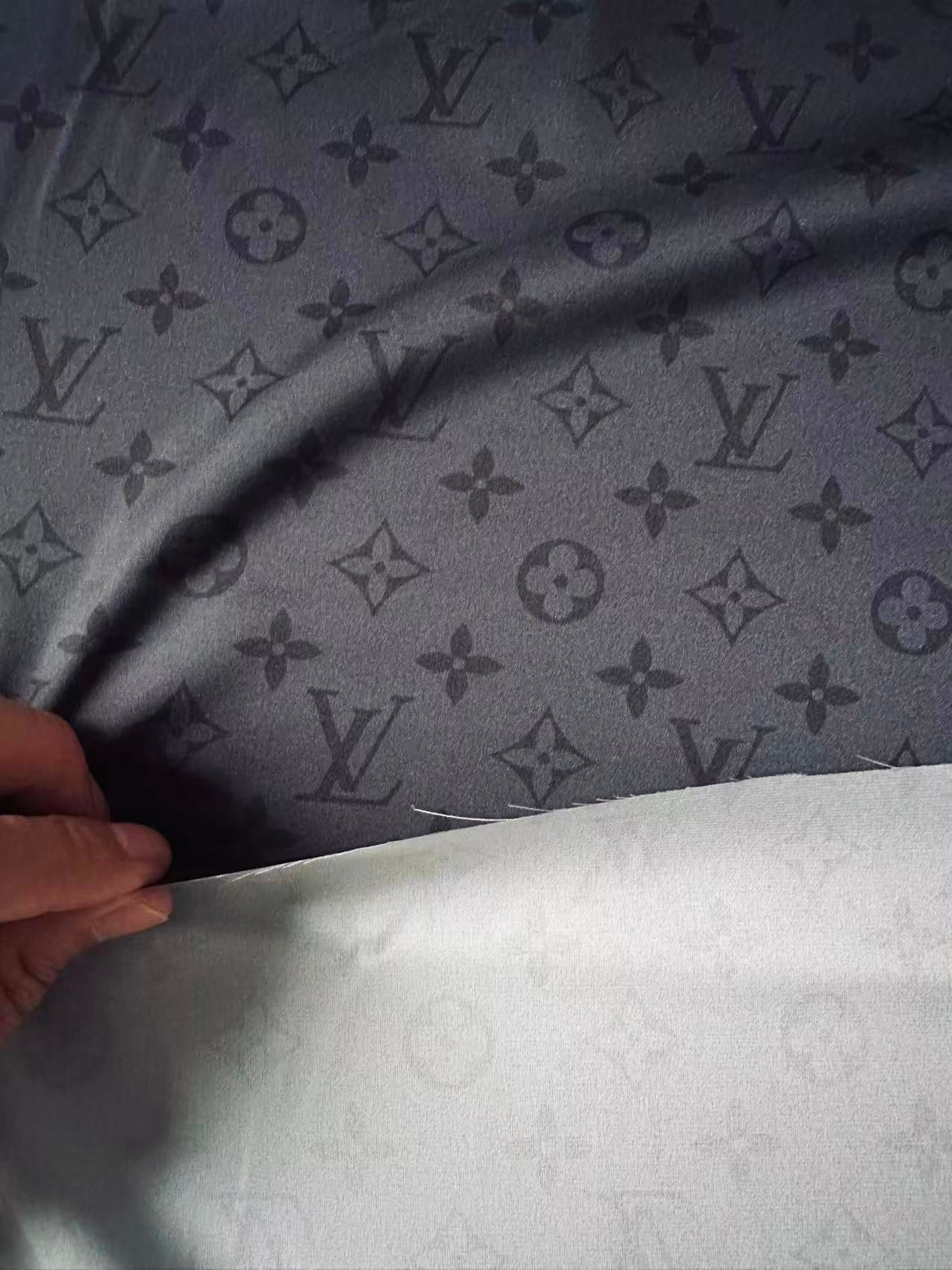 Craft LV Black Silk Printing Cloth Fabric For Handmade Handicraft Goods By Yard