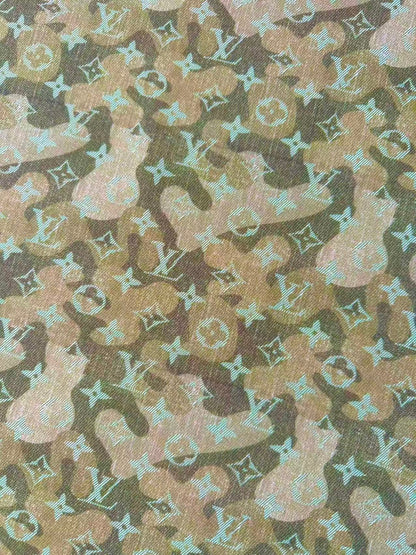 Fashion Cotton with Polester Cloth Fabric , LV Camouflage Design Fabric for Handmade Clothing By Yard