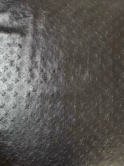 Craft LV Elephant Texture Leather Fabric For Handmade Sneaker ,Shoes,Bag ,Handicraft Goods (Black)