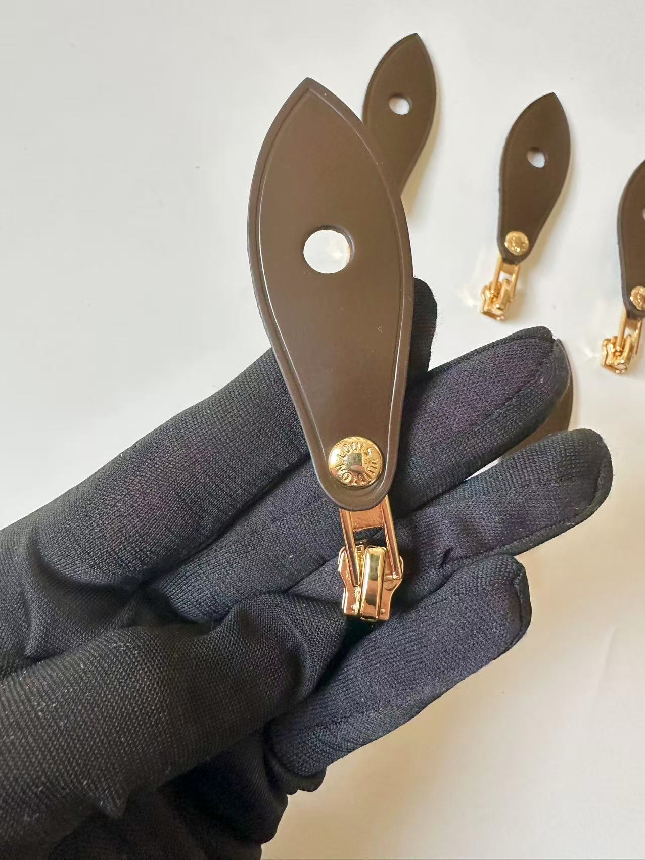 Classic Genuine Leather LV #5 Zipper Head For Handmade Bag Handicraft Goods(Dark Brown)