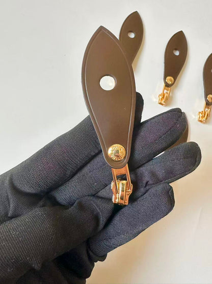 Classic Genuine Leather LV #5 Zipper Head For Handmade Bag Handicraft Goods(Dark Brown)