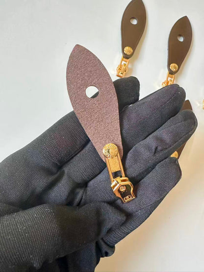 Classic Genuine Leather LV #5 Zipper Head For Handmade Bag Handicraft Goods(Dark Brown)