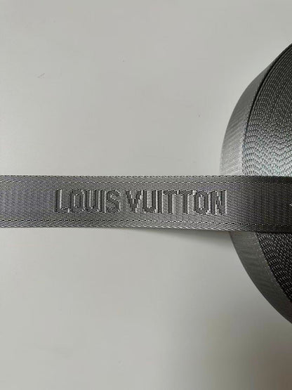 Craft LV 1.5 Inch Handmade Trim Embroidered Gray Stripe Ribbon By Yard
