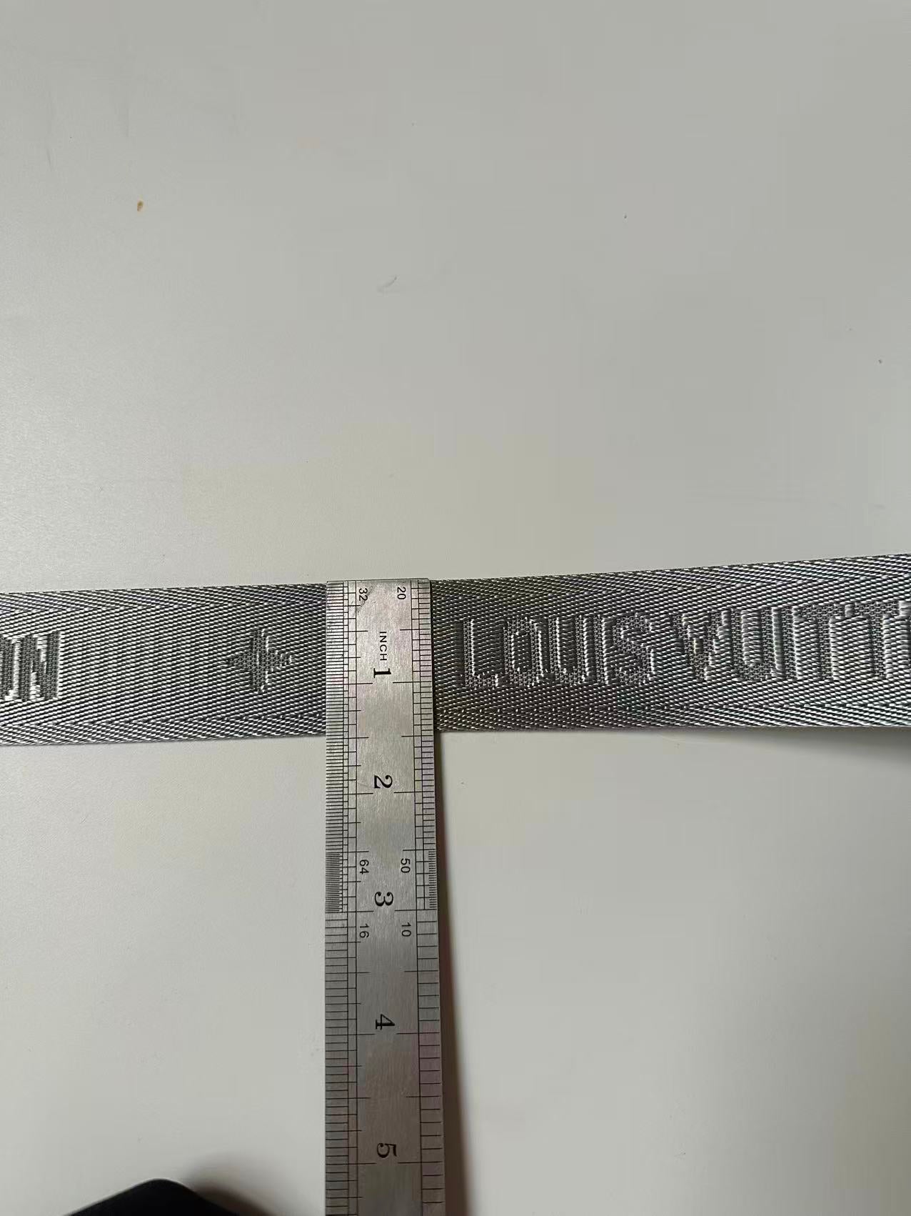 Craft LV 1.5 Inch Handmade Trim Embroidered Gray Stripe Ribbon By Yard