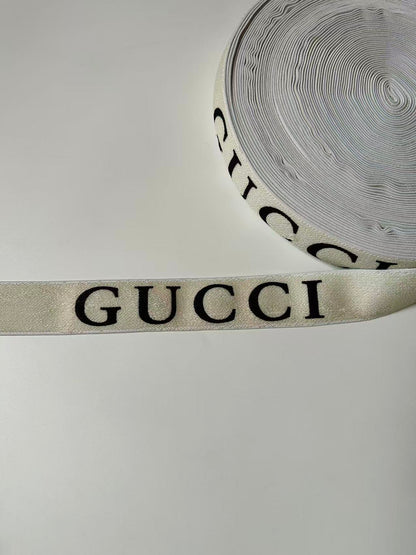 Fashion Gucci Coating Straps ,Elastic Jacquard Ribbon For Handicraft Goods (White)