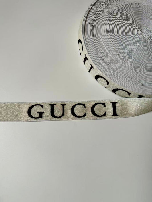 Fashion Gucci Coating Straps ,Elastic Jacquard Ribbon For Handicraft Goods (White)
