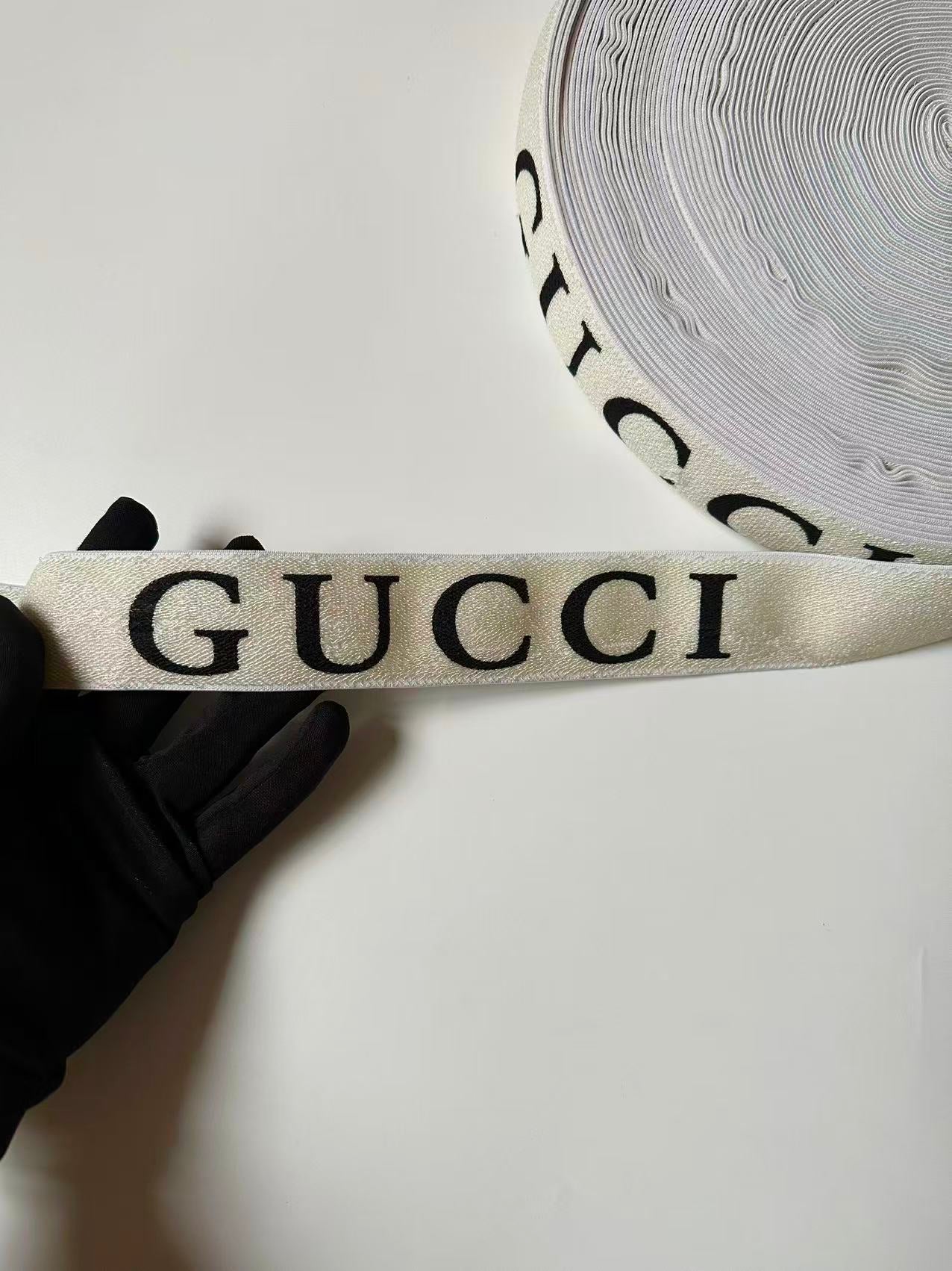 Fashion Gucci Coating Straps ,Elastic Jacquard Ribbon For Handicraft Goods (White)