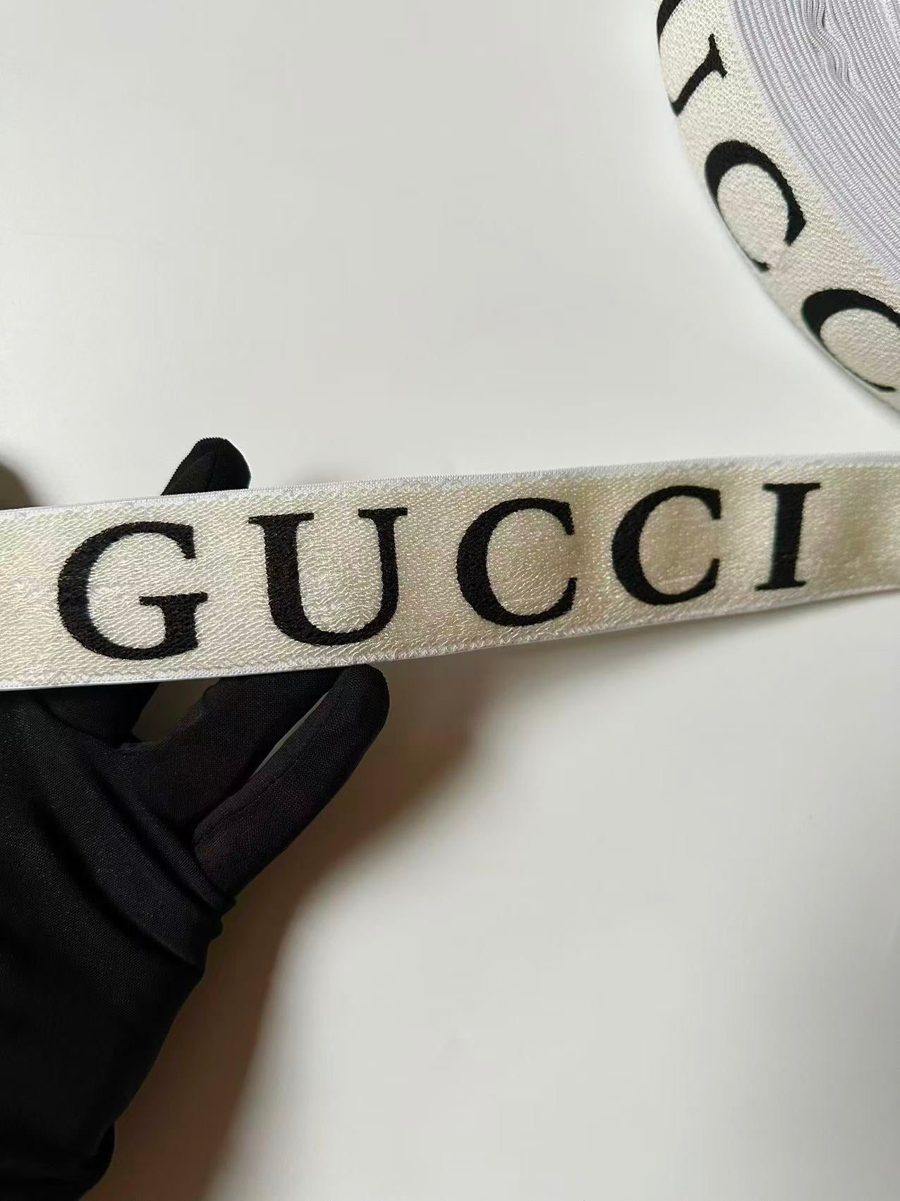 Fashion Gucci Coating Straps ,Elastic Jacquard Ribbon For Handicraft Goods (White)