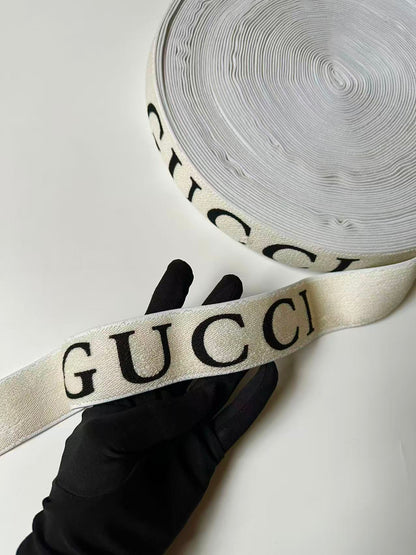 Fashion Gucci Coating Straps ,Elastic Jacquard Ribbon For Handicraft Goods (White)