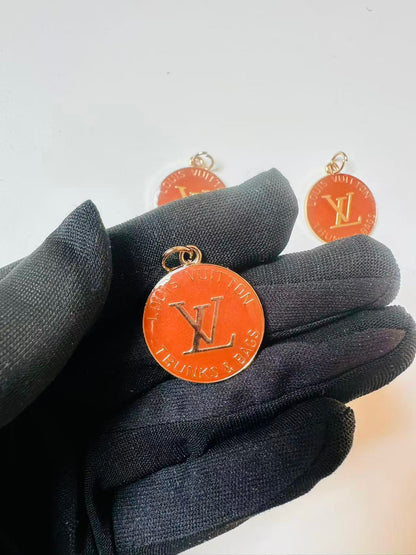 Craft 30MM LV Metal Pendant Accessory For Handmade DIY Goods(Brown)