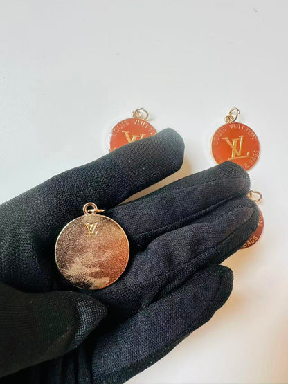 Craft 30MM LV Metal Pendant Accessory For Handmade DIY Goods(Brown)