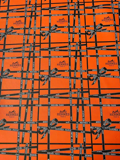 Fashion Hermes With Bow Design Leather Fabric For Handmade Shoes, Upholstery Goods By Yard