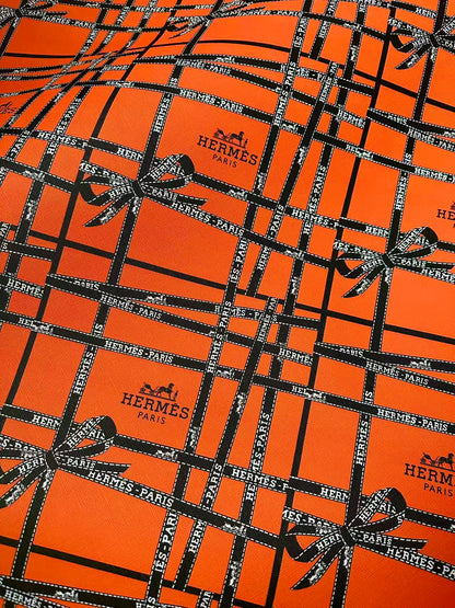 Fashion Hermes With Bow Design Leather Fabric For Handmade Shoes, Upholstery Goods By Yard