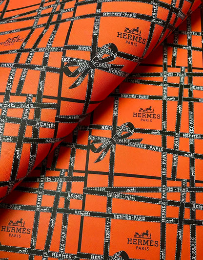 Fashion Hermes With Bow Design Leather Fabric For Handmade Shoes, Upholstery Goods By Yard