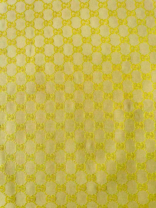 Classic Gucci Jacquard Fabric Cloth, Fabric Bags Fabric Shoes Fabric Hat Fabric good quality (Yellow)