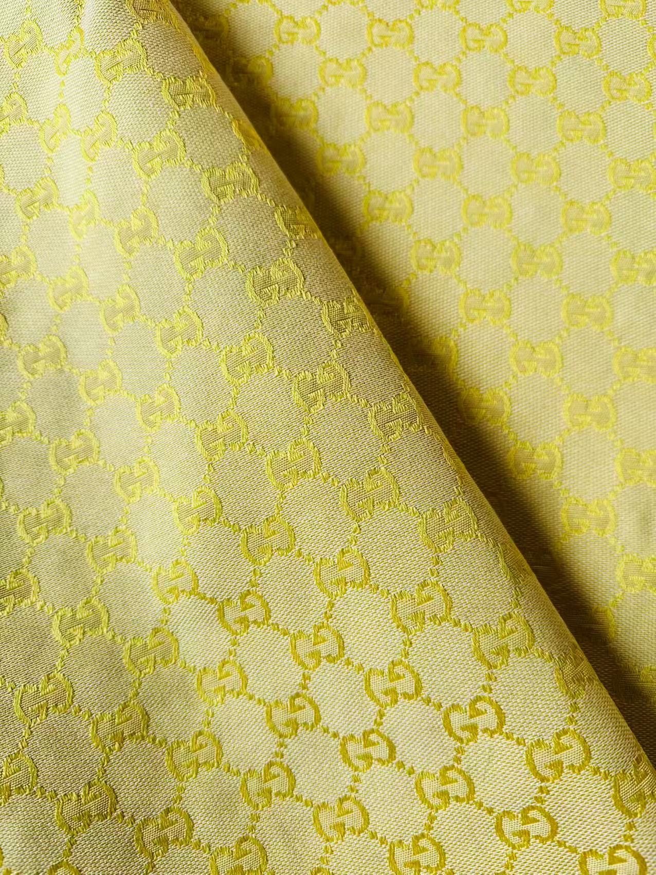 Classic Gucci Jacquard Fabric Cloth, Fabric Bags Fabric Shoes Fabric Hat Fabric good quality (Yellow)