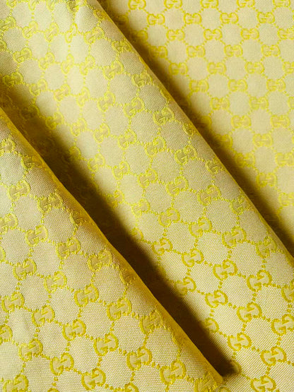 Classic Gucci Jacquard Fabric Cloth, Fabric Bags Fabric Shoes Fabric Hat Fabric good quality (Yellow)