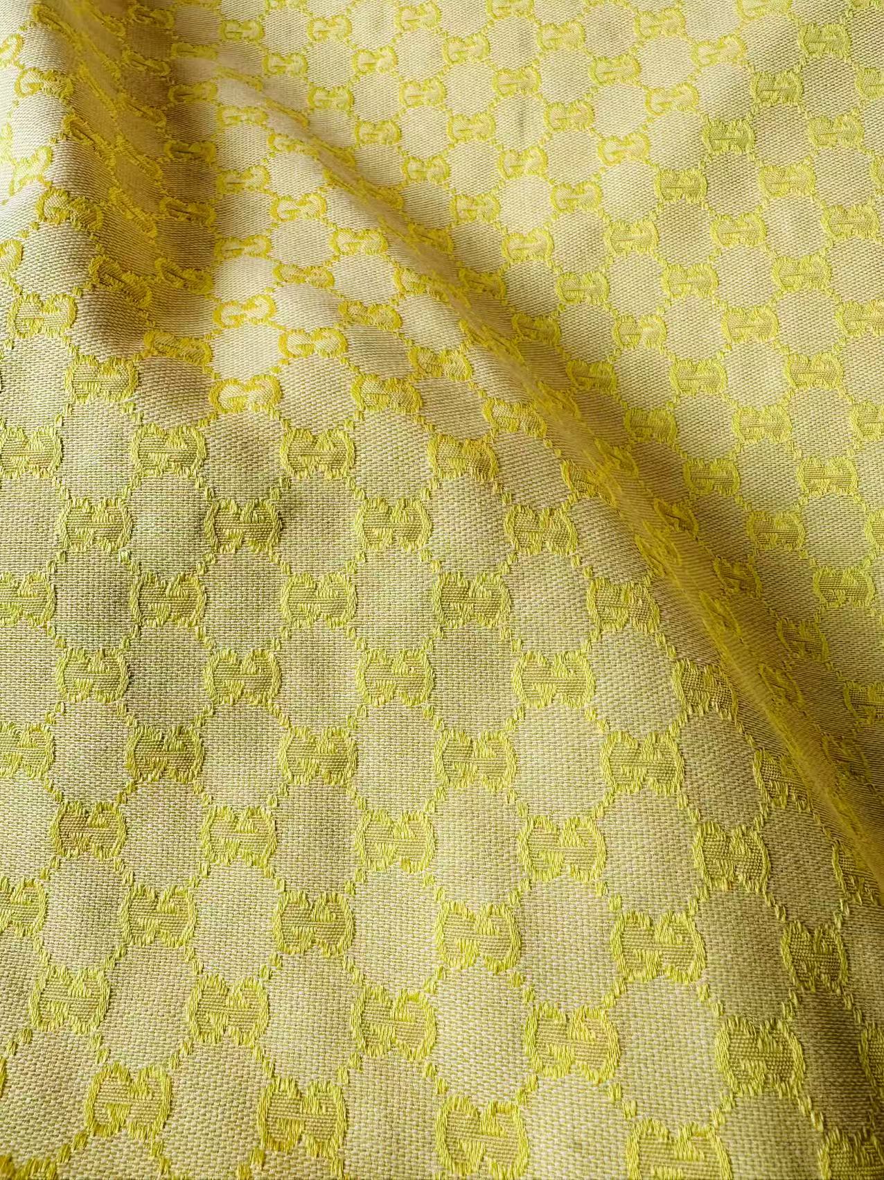Classic Gucci Jacquard Fabric Cloth, Fabric Bags Fabric Shoes Fabric Hat Fabric good quality (Yellow)