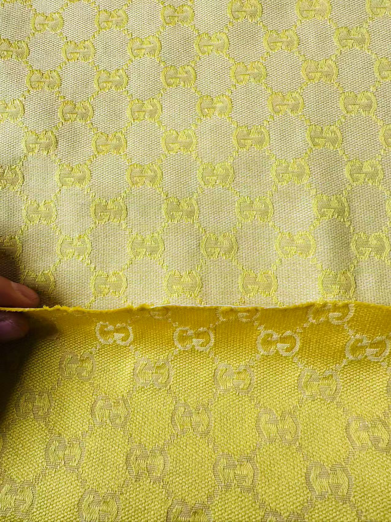 Classic Gucci Jacquard Fabric Cloth, Fabric Bags Fabric Shoes Fabric Hat Fabric good quality (Yellow)