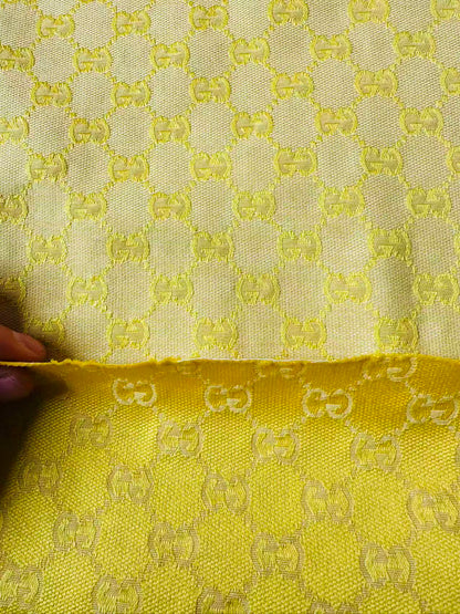Classic Gucci Jacquard Fabric Cloth, Fabric Bags Fabric Shoes Fabric Hat Fabric good quality (Yellow)