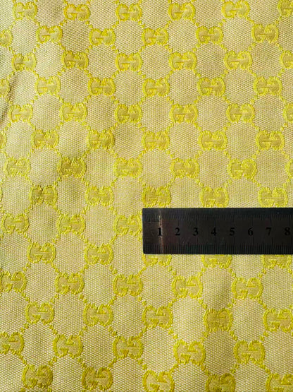 Classic Gucci Jacquard Fabric Cloth, Fabric Bags Fabric Shoes Fabric Hat Fabric good quality (Yellow)