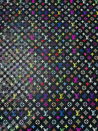 Fashion Monogram Plaid Colorful LV Embossed Leather For Handmade Shoes,Upholstery Goods By Yard