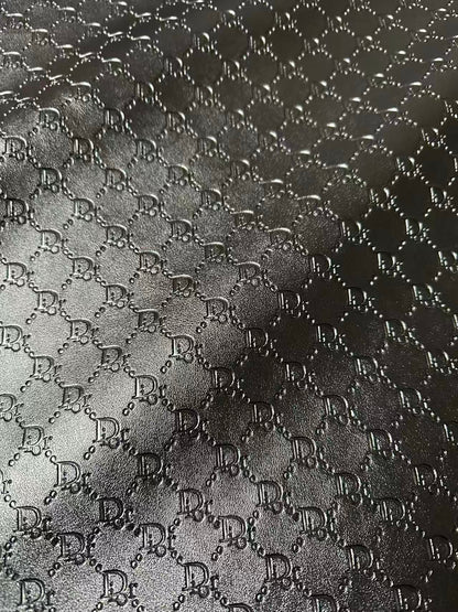 Craft Black Dior Embossed Leather Fabric For Handmade Sneaker,Car Upholstery Goods By Yard