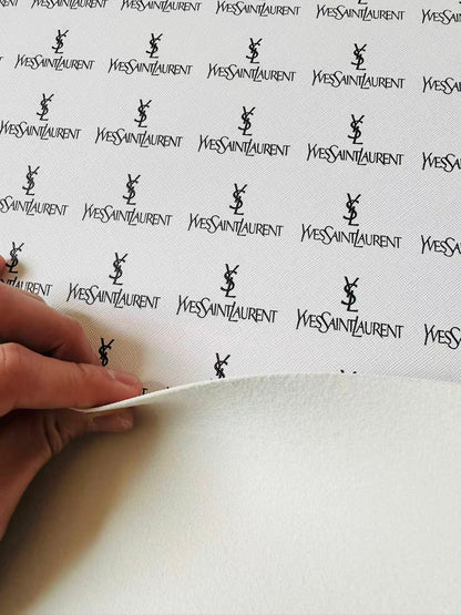 Fashion YSL Leather Fabric For Handmade Shoes, Sneaker,Upholstery Goods By Yard(White)