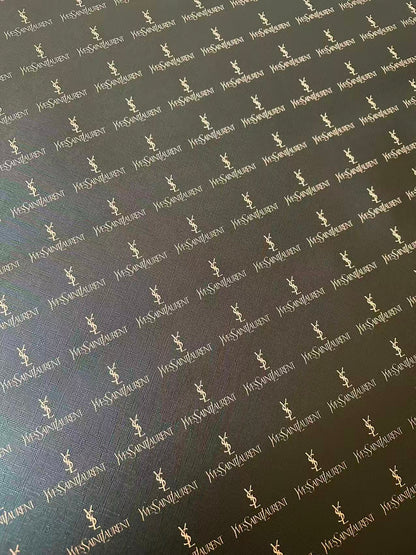 Fashion YSL Leather Fabric For Handmade Shoes, Sneaker,Upholstery Goods By Yard(Black)