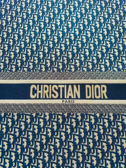 Best Quality Dior Straps Canvas Jacquard Cloth Fabric For Handmade Sewing ,Furniture,Upholstery Clothing (Navy Blue)