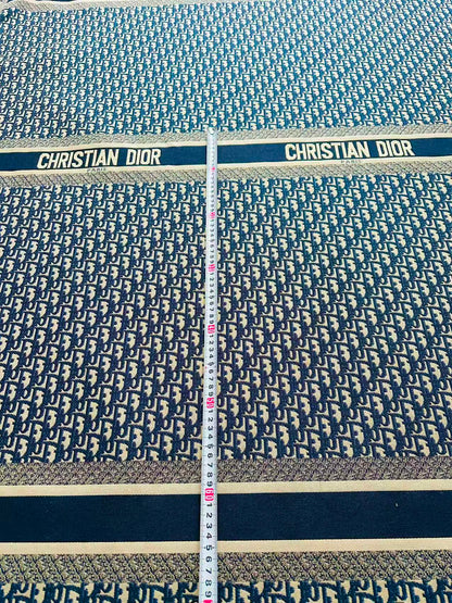 Best Quality Dior Straps Canvas Jacquard Cloth Fabric For Handmade Sewing ,Furniture,Upholstery Clothing (Navy Blue)