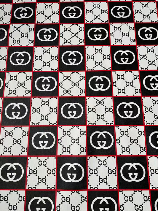 Fashion Gucci Plaid Leather Fabric For Handmade Shoes,Bag ,Upholstery Goods By Yard
