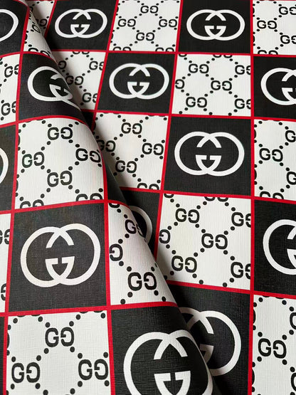 Fashion Gucci Plaid Leather Fabric For Handmade Shoes,Bag ,Upholstery Goods By Yard