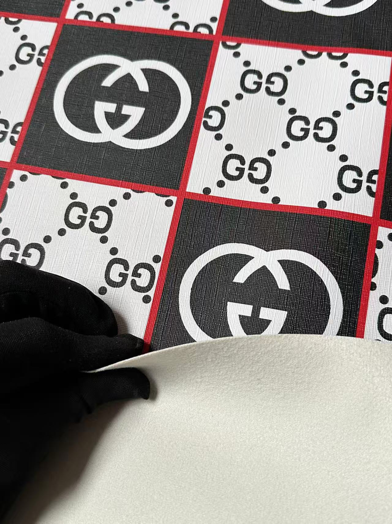 Fashion Gucci Plaid Leather Fabric For Handmade Shoes,Bag ,Upholstery Goods By Yard