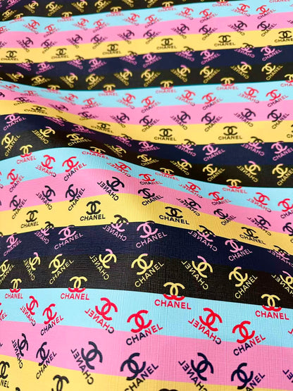 Craft Colorful Chanel Design Leather Fabric For Handmade Sneaker ,Upholstery ,Bag Goods By Yard