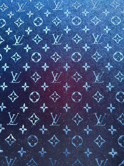 Popular Luxury LV Knitting Velvet Fabric For Handmade Sneaker,Car Upholstery and Apparel By Yard(Navy Blue)