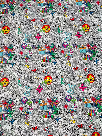 Fashion DIY Cartoon LV Leather Fabric For Handmade Sneaker, Bag,DIY Gift Goods By Yard