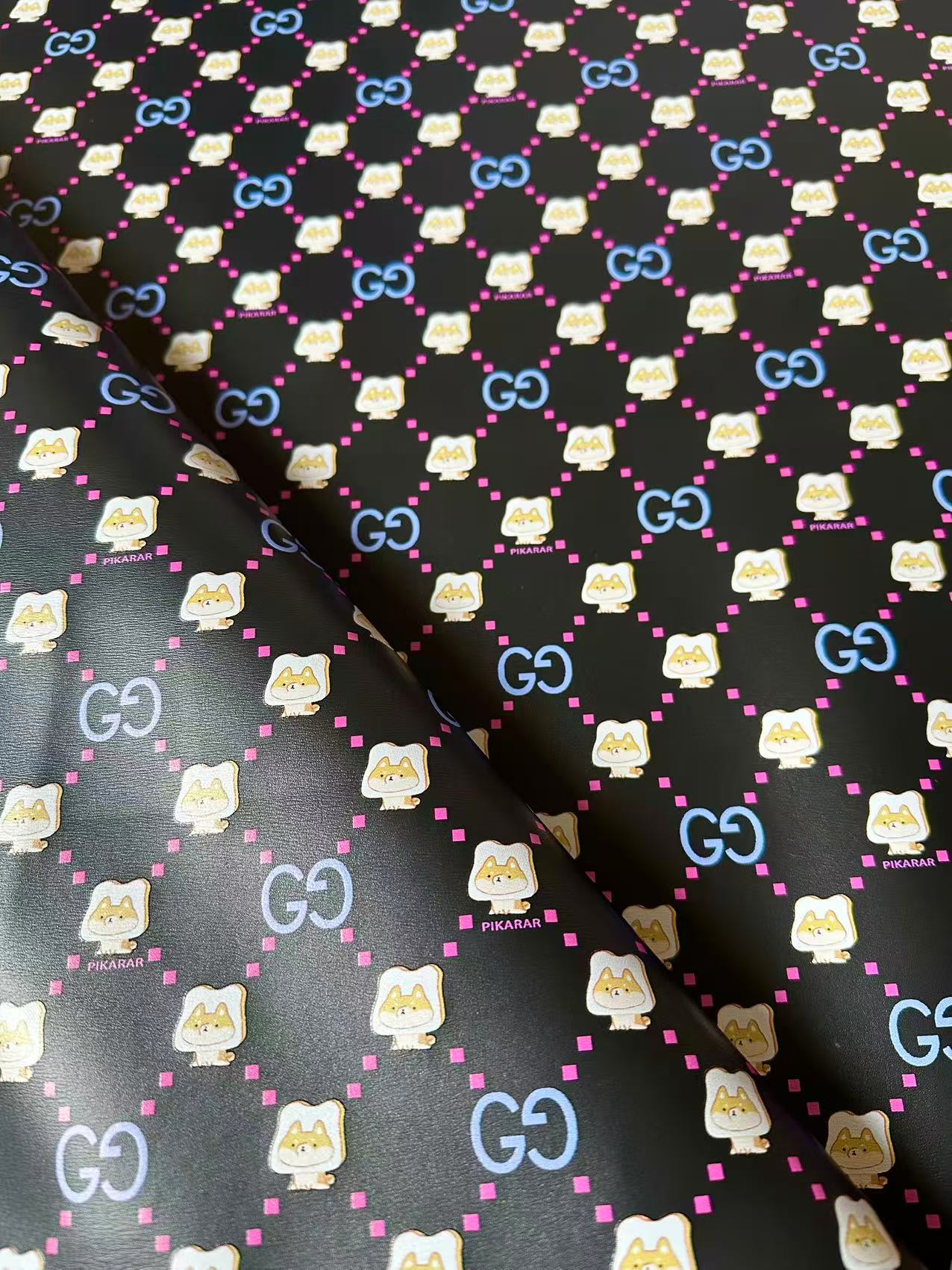 New Gucci With PIKARAR DOG Leather Fabric For Handmade Bag,Sneaker Upholstery Goods By Yard
