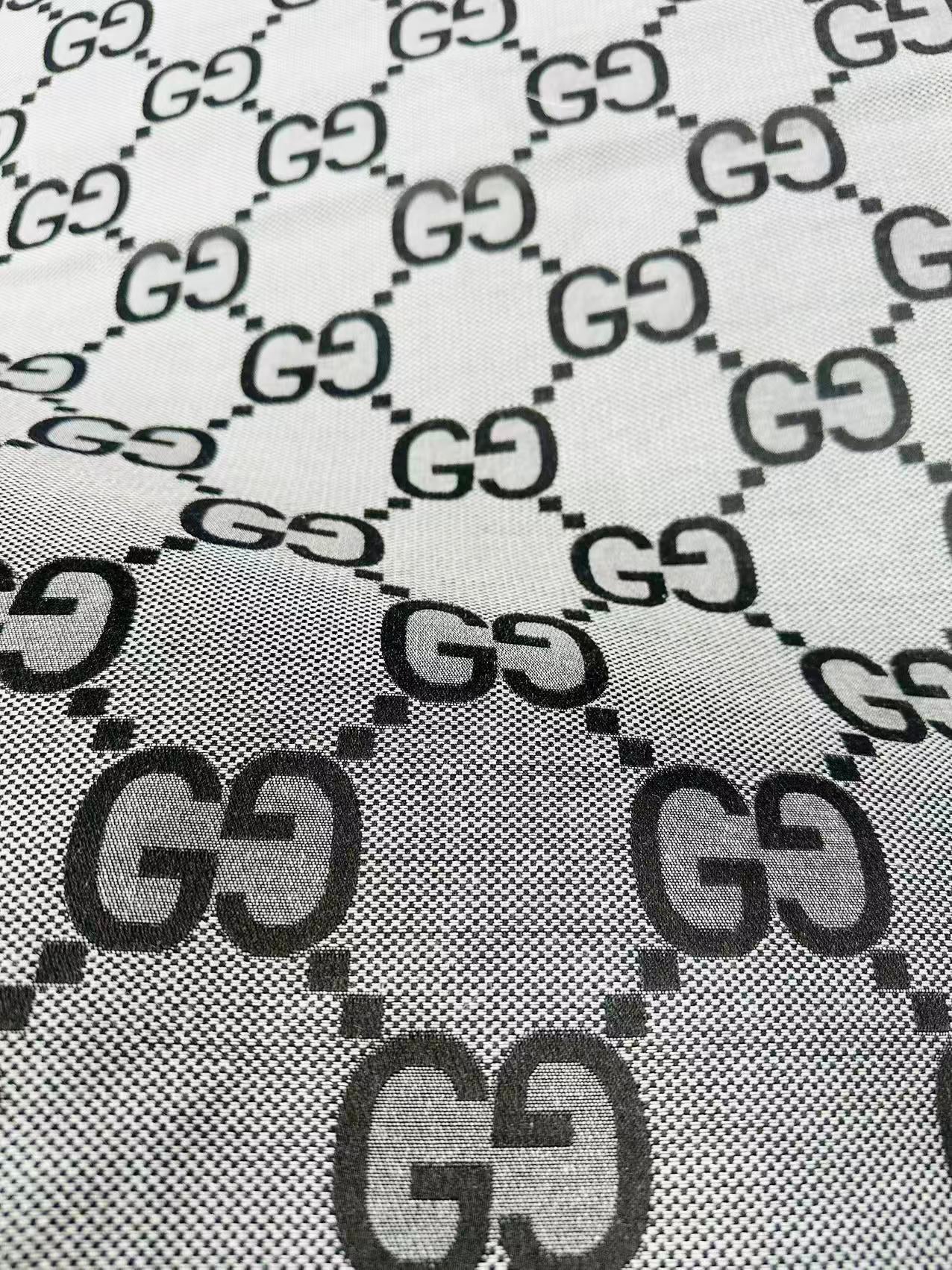 Classic 2.3 Inch Canvas Jacquard Cloth Fabric, GG Fabric,Handmade Clothing ,Fashion Sewing DIY Bags Fabric Shoes Fabric Hat Fabric Gucci Design By Yards (Gray)