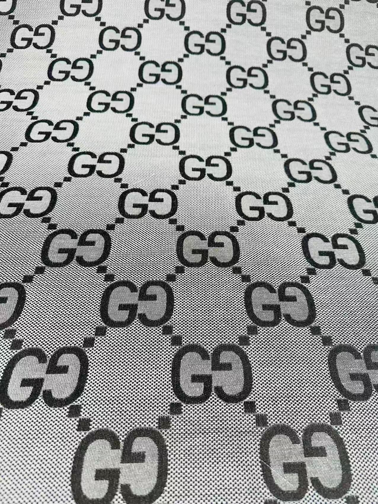 Classic 2.3 Inch Canvas Jacquard Cloth Fabric, GG Fabric,Handmade Clothing ,Fashion Sewing DIY Bags Fabric Shoes Fabric Hat Fabric Gucci Design By Yards (Gray)