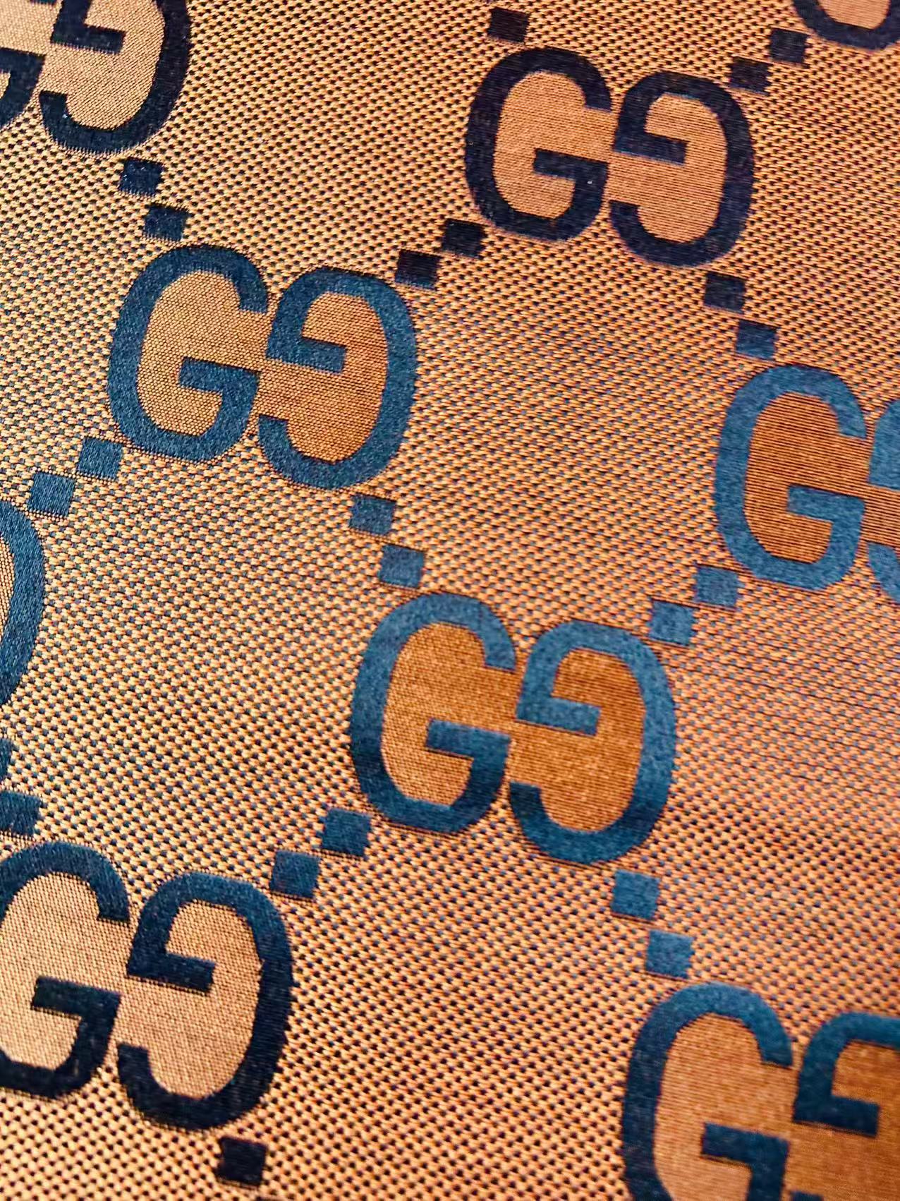 Classic 2.3 Inch Canvas Jacquard Cloth Fabric, GG Fabric,Handmade Clothing ,Fashion Sewing DIY Bags Fabric Shoes Fabric Hat Fabric Gucci Design By Yards (Orange)