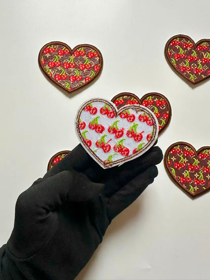 Craft Embroidery LV Cherry Jacquard Patches For Customized Apparel