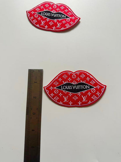 Craft Embroidery LV Mouth Jacquard Patches For Customized Apparel