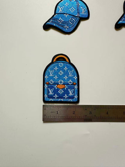Craft Embroidery Blue LV Jacquard Patches For Customized Apparel