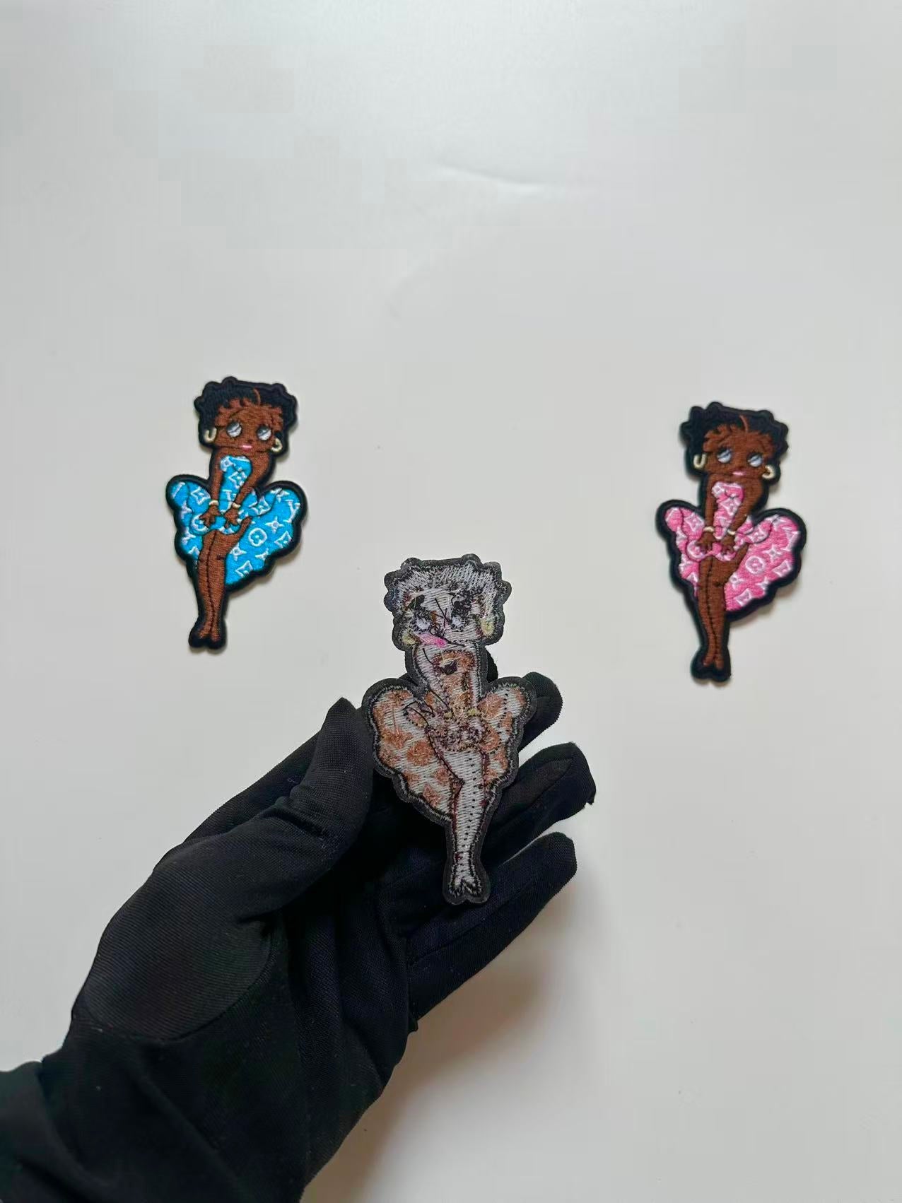 Craft Embroidery LV Miss Betty Jacquard Patches For Customized Jacket